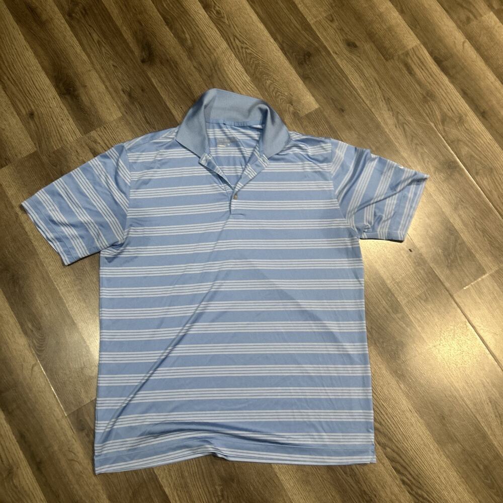 Men’s Nike Golf Dri Fir Large Blue White Stripes Polo